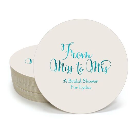 From Miss to Mrs Round Coasters